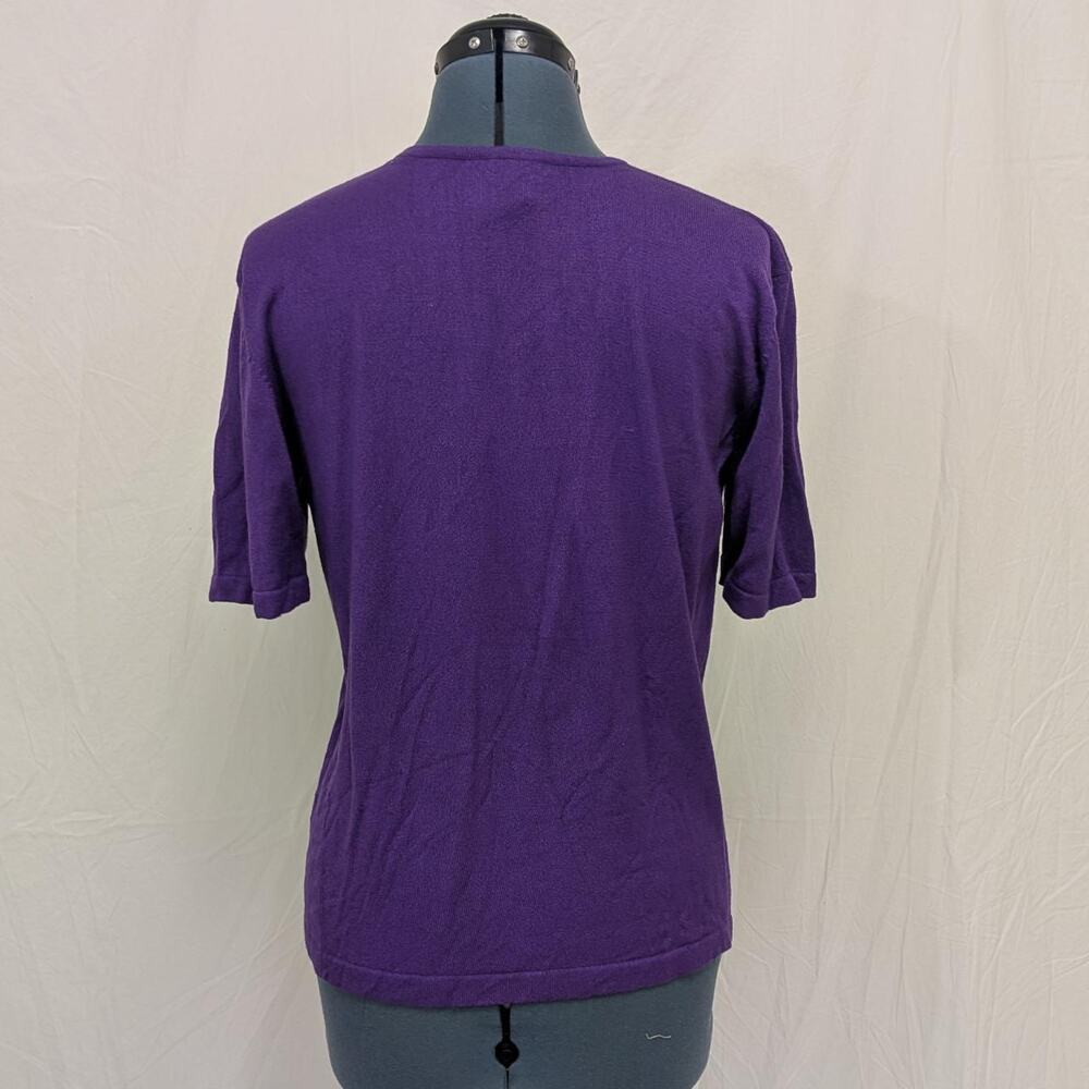 Silx purple silk‑cotton short‑sleeve tee, size L - Picture 3 of 5